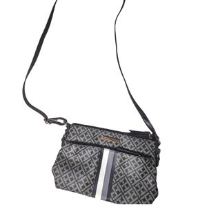 Tommy Hilfiger Grey and Black Purse with Inner Pocket and Strap